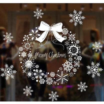 Christmas Santa Claus Snowflake Glass Windows