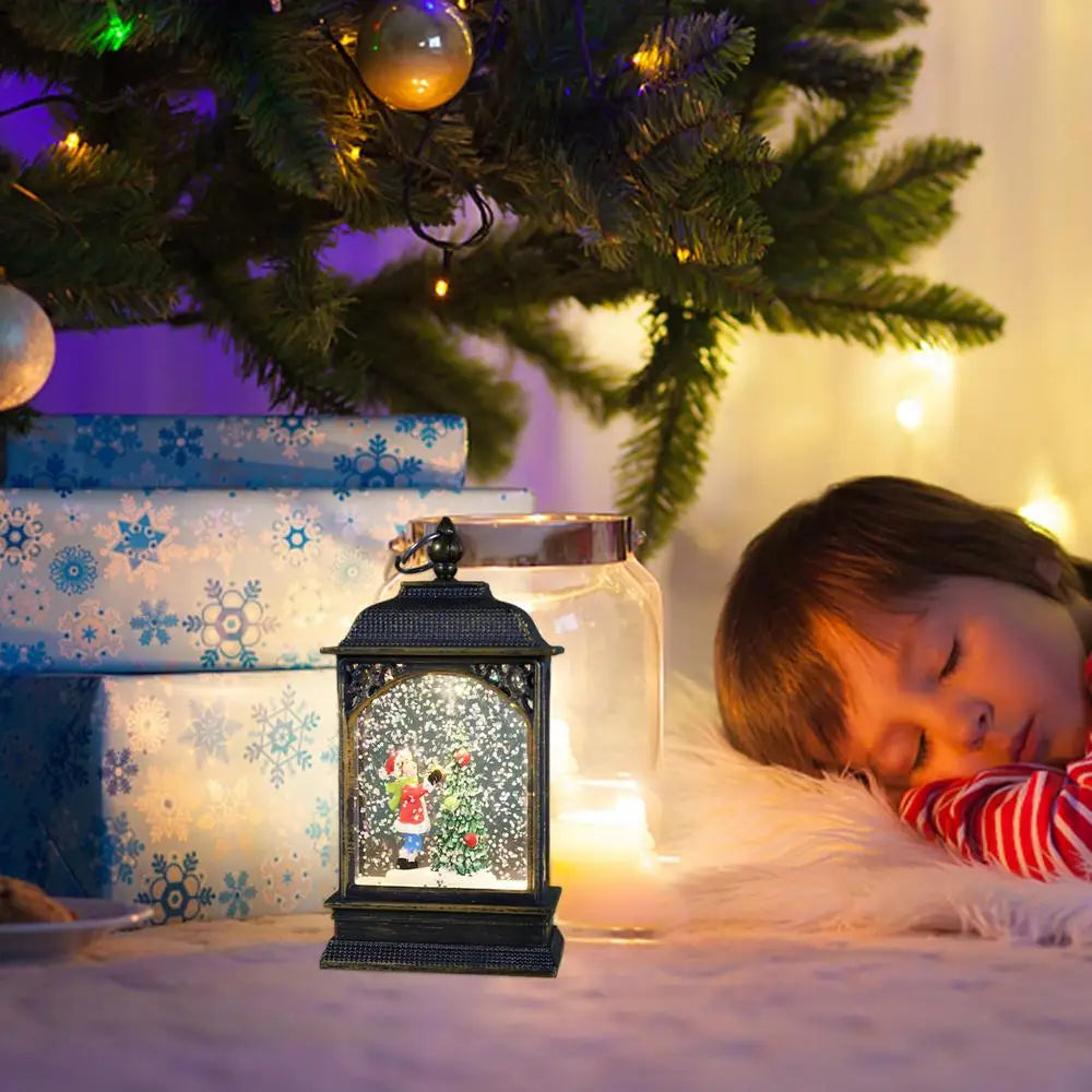 Christmas Snow Globe Lantern Christmas Scene