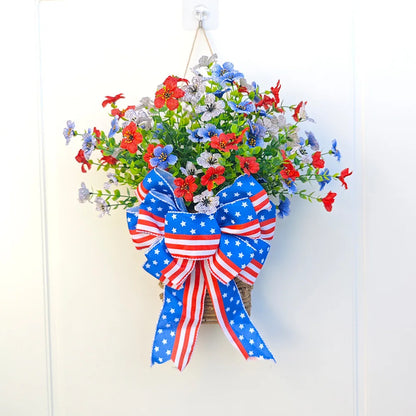 Artificial Flower Wreath Spring Summer Wildflowers Door