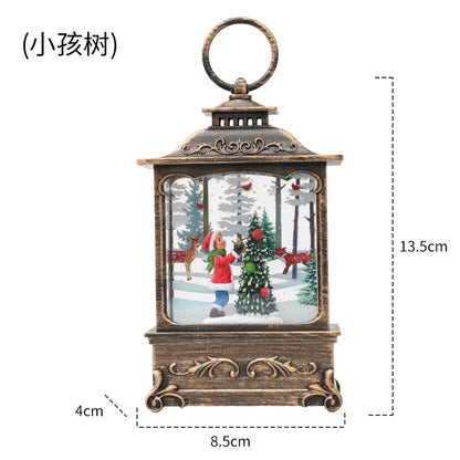 Lighted Christmas Snow Globe Lantern Battery