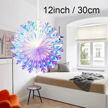 Iridescent Shiny Rainbow Honeycomb Snowflake