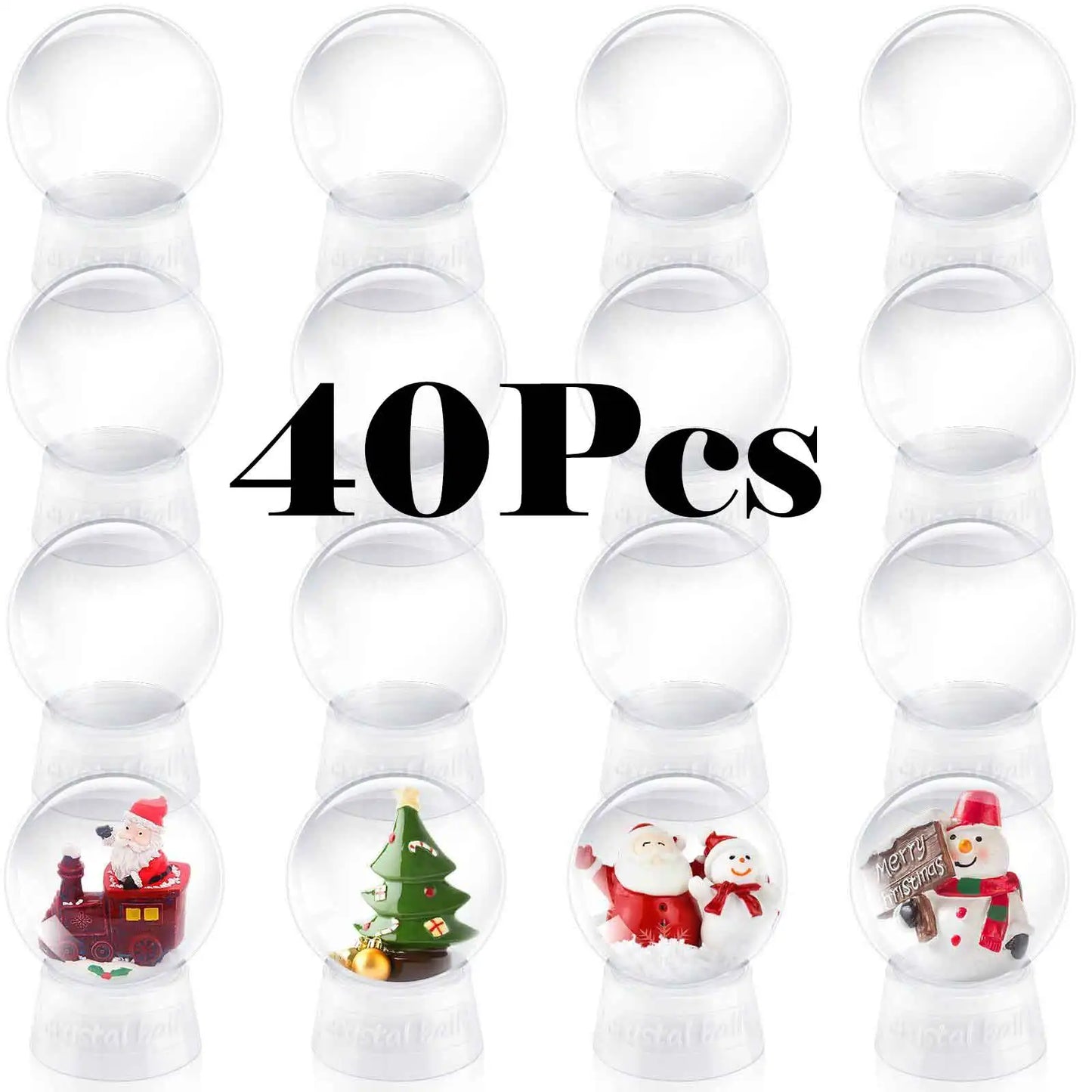 DIY Snow Globe Kit Clear Plastic Christmas Snowman