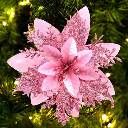 1~20Pcs Glitter Artifical Christmas Flowers Mreey