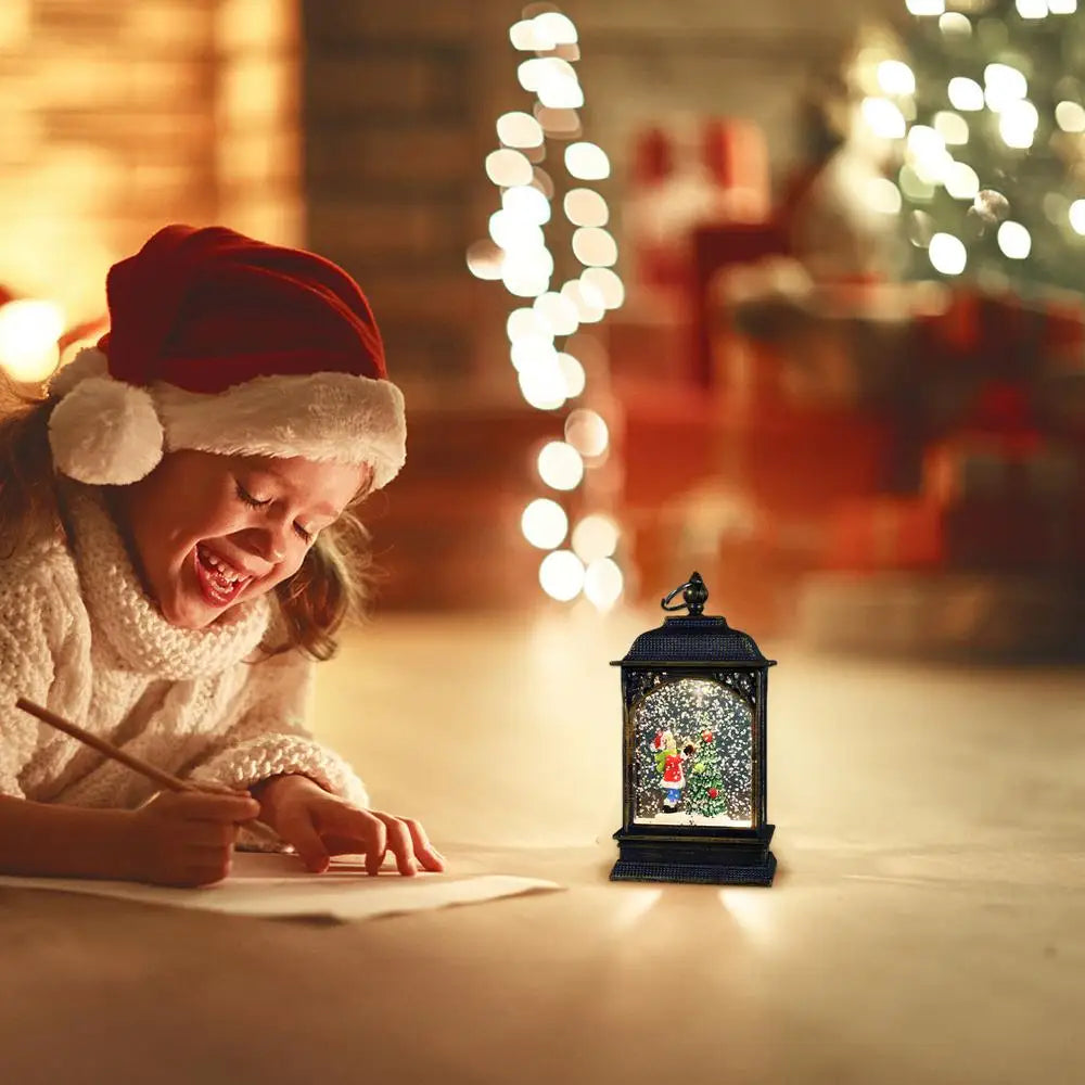 Christmas Snow Globe Lantern Christmas Scene