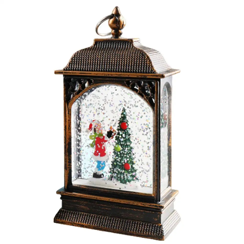 Christmas Snow Globe Lantern Christmas Scene
