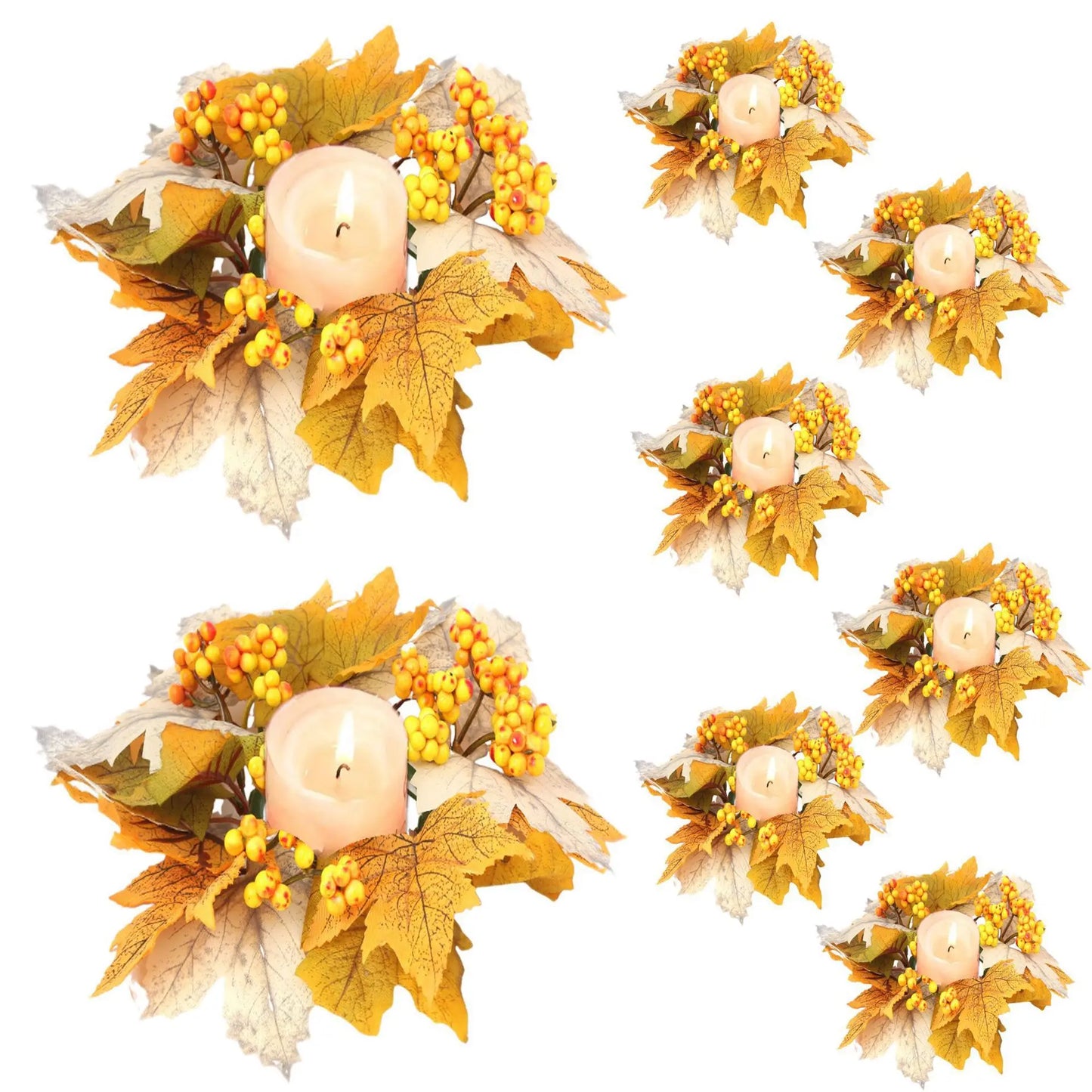 Artificial Maple Leaf Wreath Berry Pumpkin Wreath