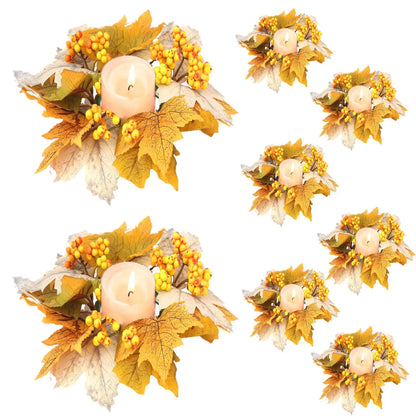 Artificial Maple Leaf Wreath Berry Pumpkin Wreath