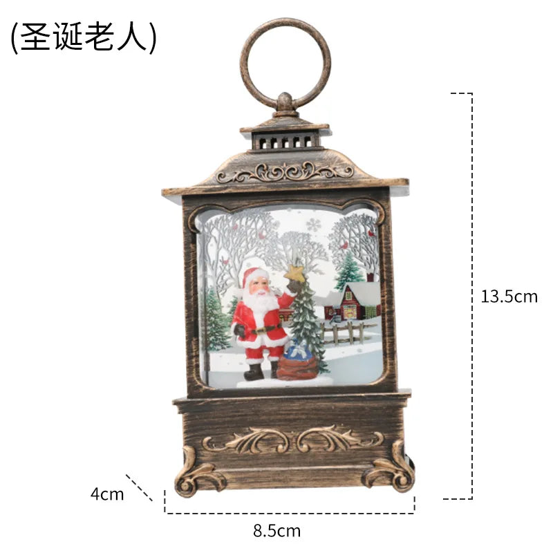 Lighted Christmas Snow Globe Lantern Battery