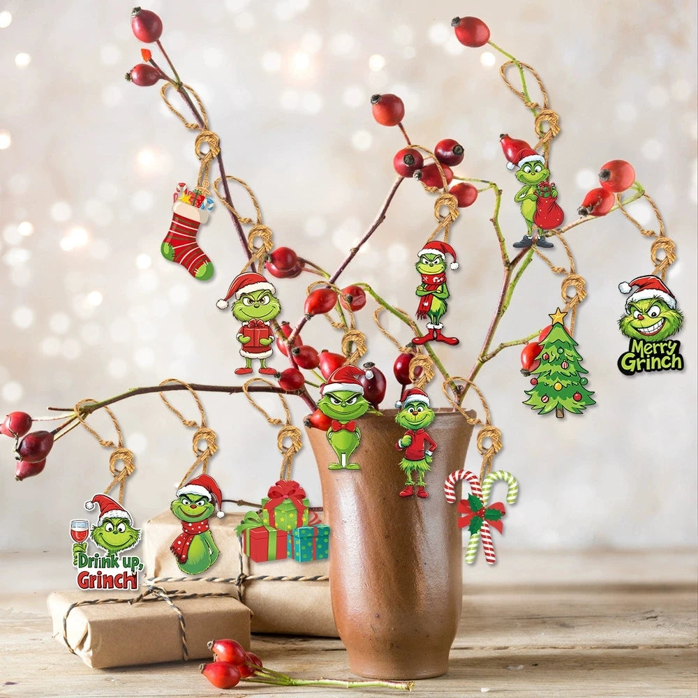 2D Acrylic Paper Christmas Tree Green Monsters