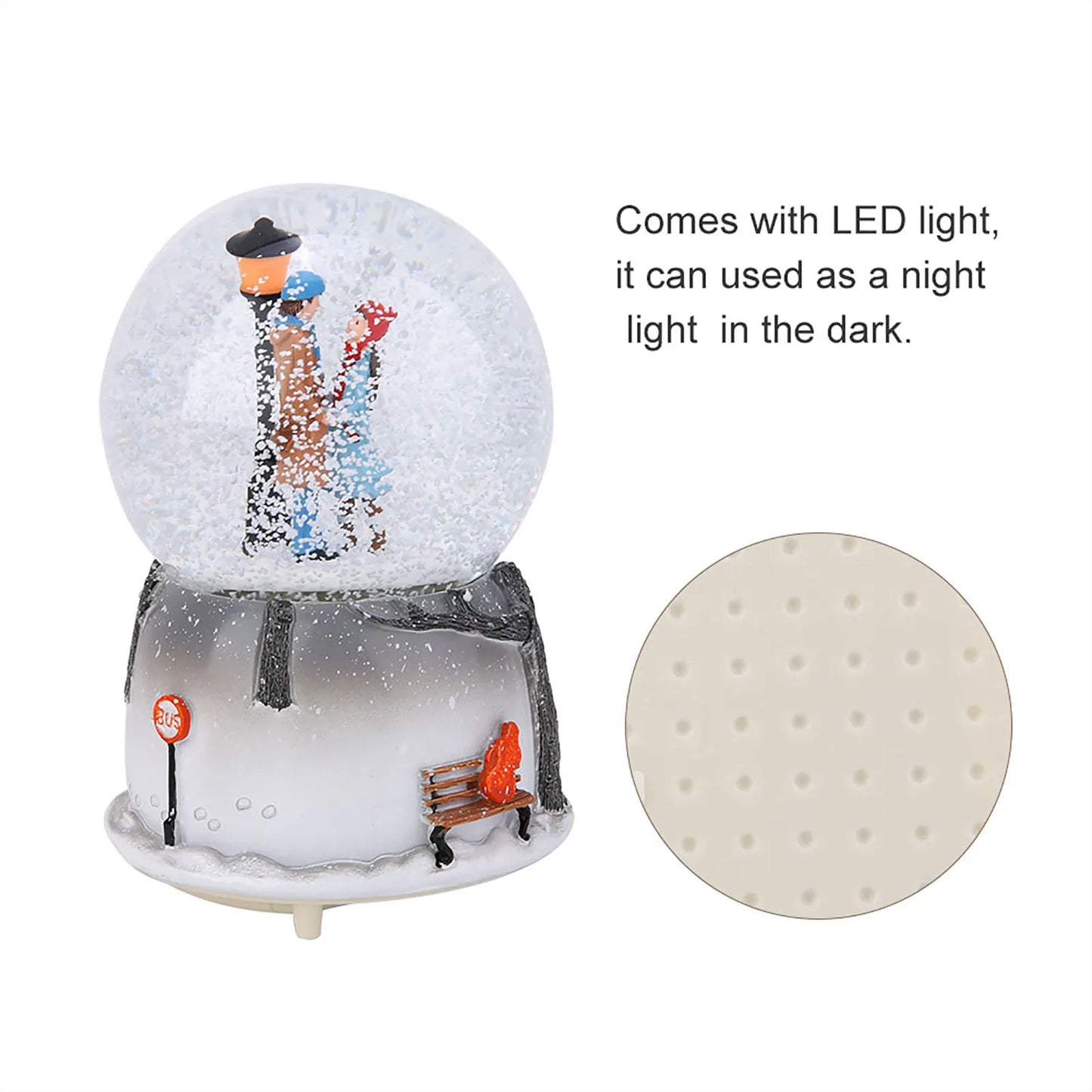 Novelty Night Light Musical Snow Globe
