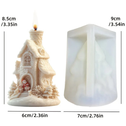 Santa Claus carrying gift relief cylindrical candle silicone