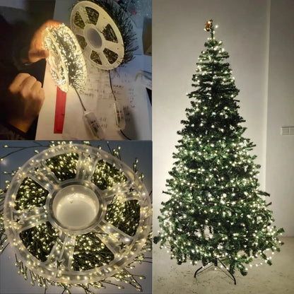 220V EU Plug 30M/50M/75M LED Tree Firecracker Copper