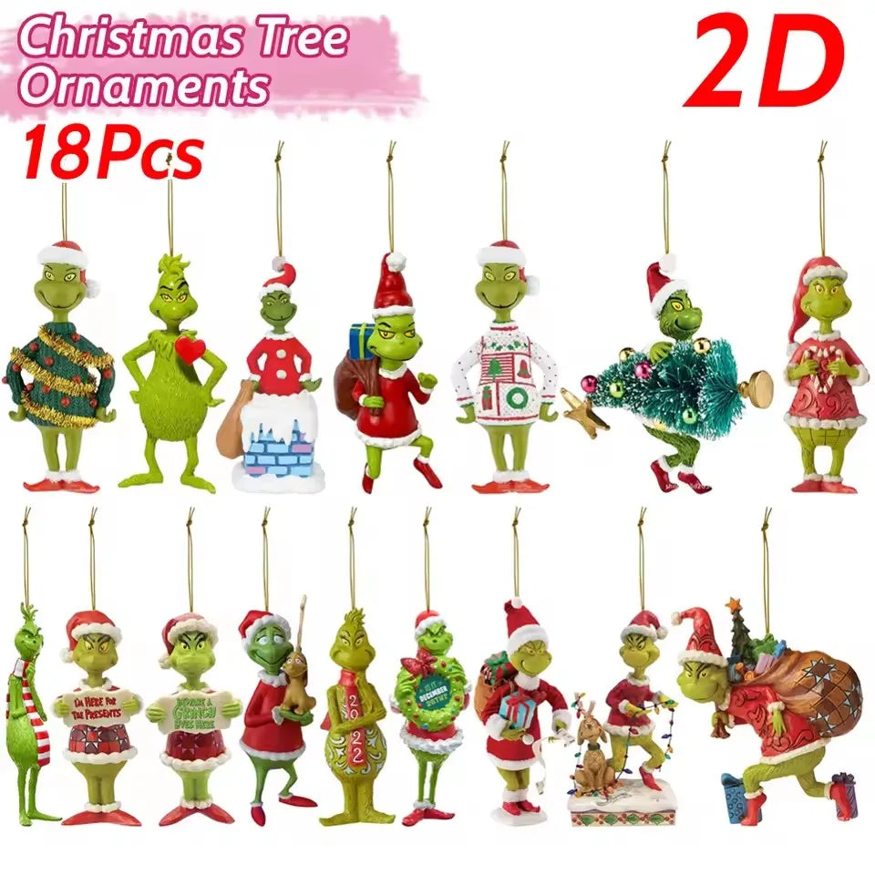 2D Acrylic Paper Christmas Tree Green Monsters