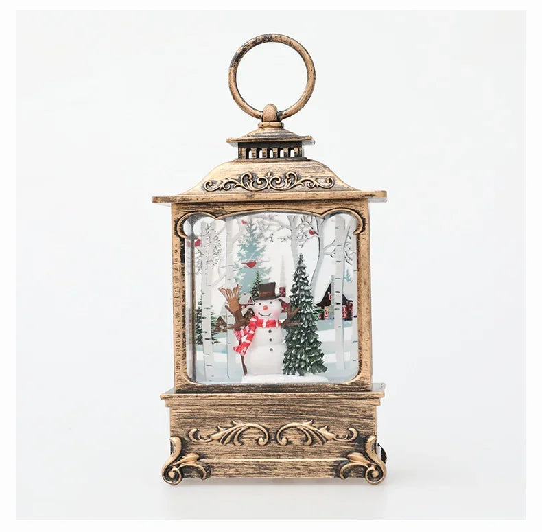 Lighted Christmas Snow Globe Lantern Battery