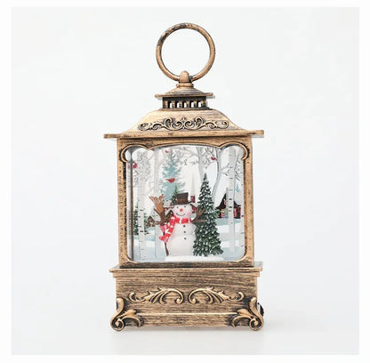 Lighted Christmas Snow Globe Lantern Battery