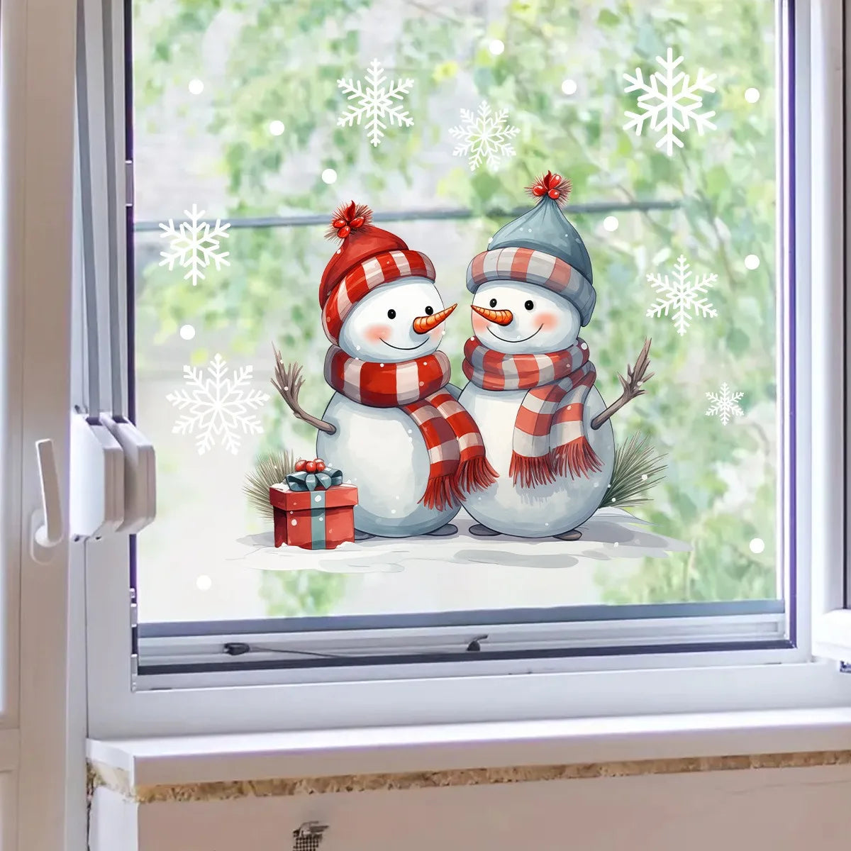 Christmas Snowman Window Sticker Xmas Cartoon
