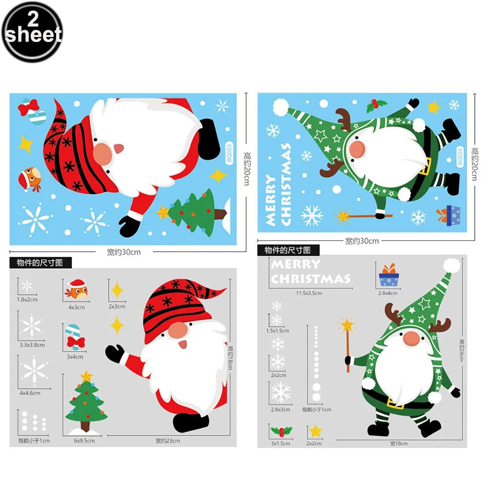 Christmas Santa Claus Window Clings Stickers Xmas