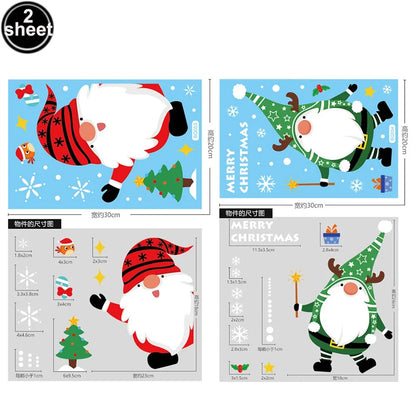 Christmas Santa Claus Window Clings Stickers Xmas