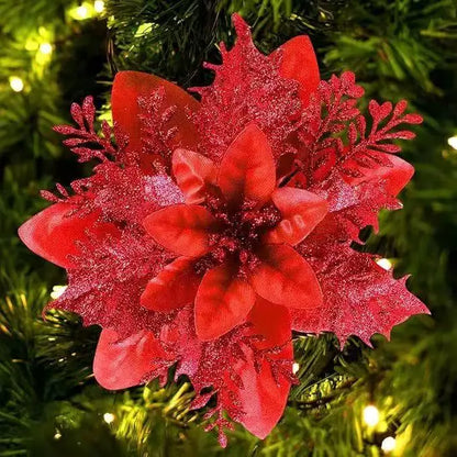 1~20Pcs Glitter Artifical Christmas Flowers Mreey