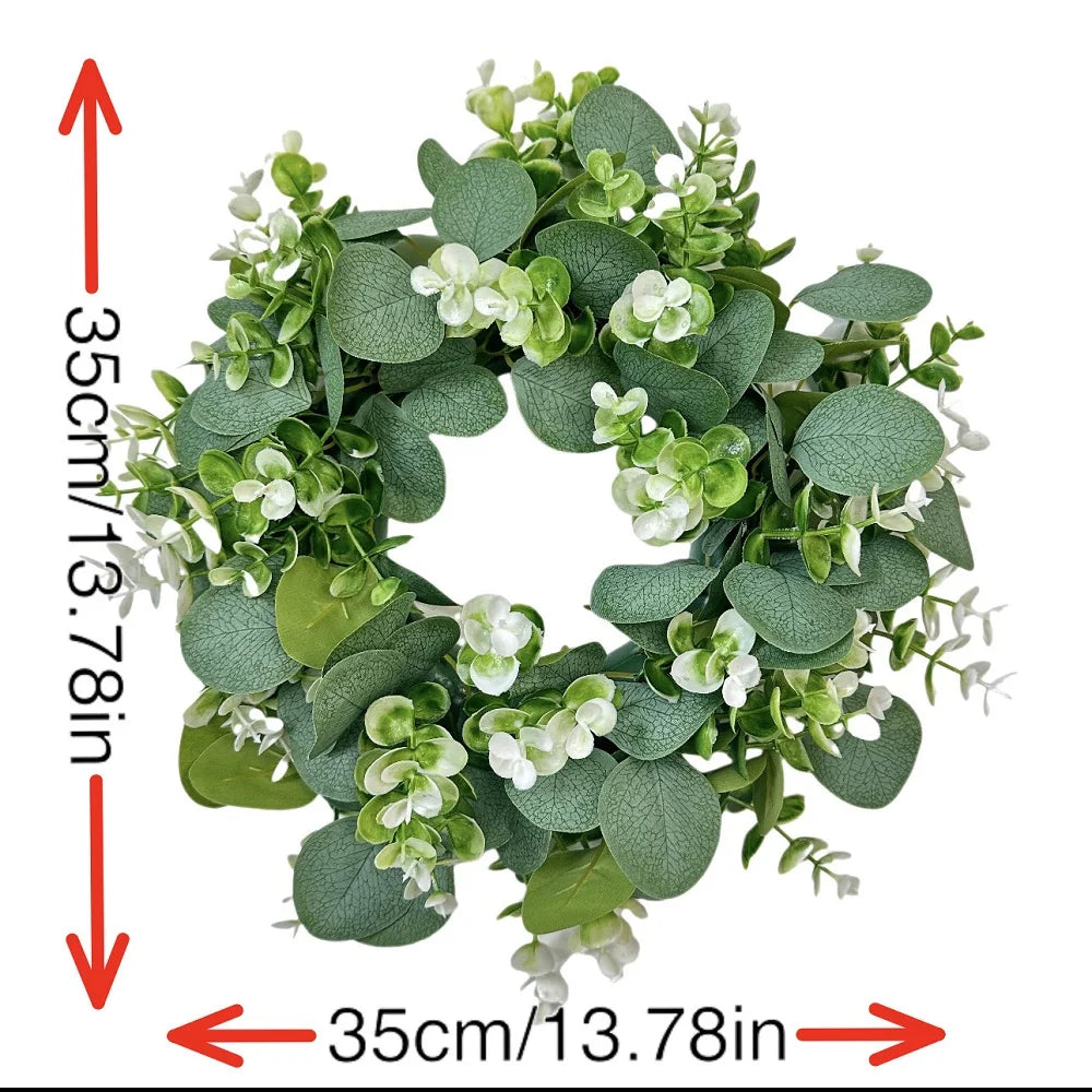45cm Artificial Green Olive Wreath Greenery Wreath