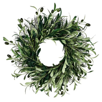 45cm Artificial Green Olive Wreath Greenery Wreath
