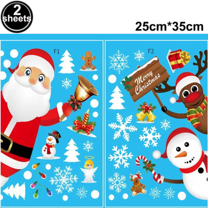 Christmas Santa Claus Window Clings Stickers Xmas