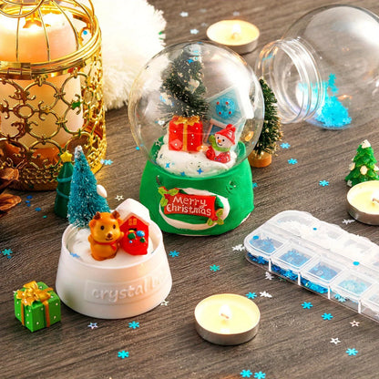DIY Snow Globe Kit Clear Plastic Christmas Snowman
