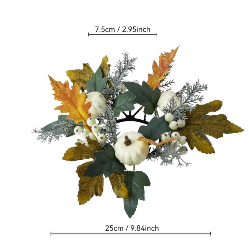Artificial Maple Leaf Wreath Berry Pumpkin Wreath