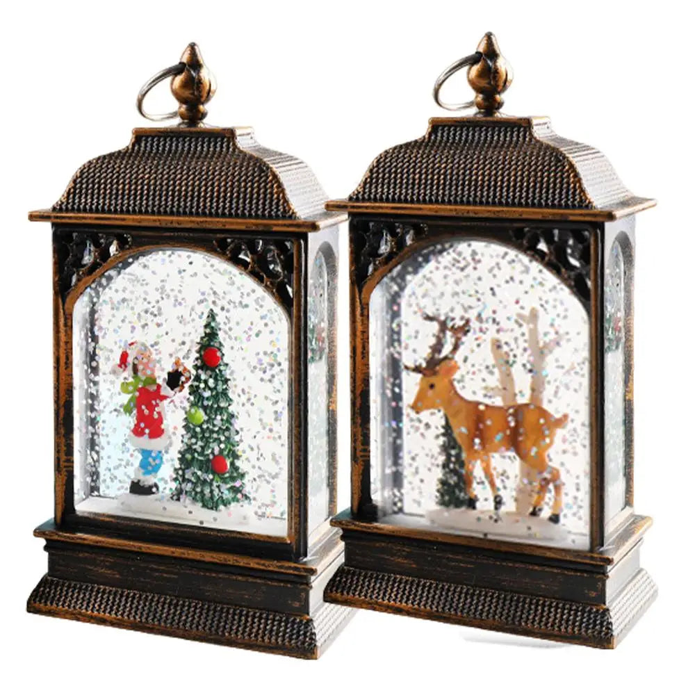 Christmas Snow Globe Lantern Christmas Scene