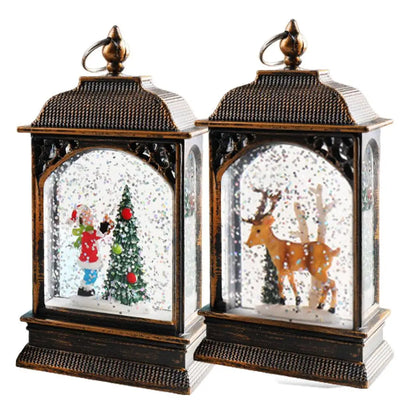 Christmas Snow Globe Lantern Christmas Scene