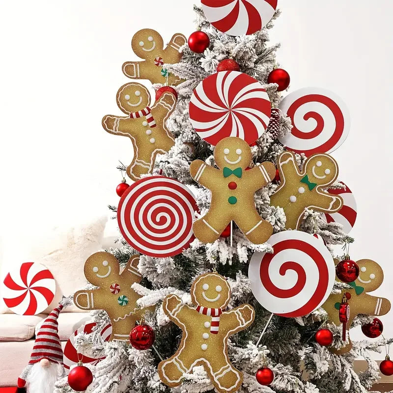 Christmas Tree Topper and Ornaments Set - 4/8 Large
