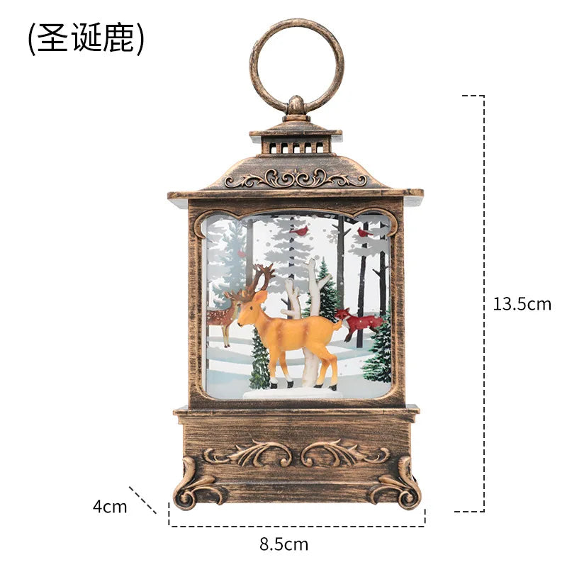 Lighted Christmas Snow Globe Lantern Battery