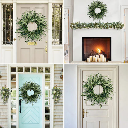 45cm Artificial Green Olive Wreath Greenery Wreath