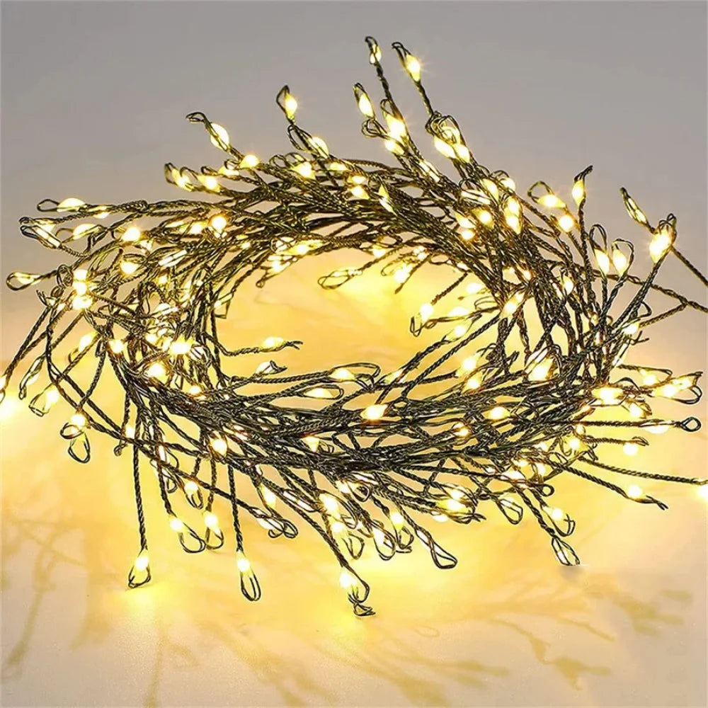 220V EU Plug 30M/50M/75M LED Tree Firecracker Copper