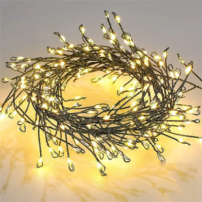 220V EU Plug 30M/50M/75M LED Tree Firecracker Copper