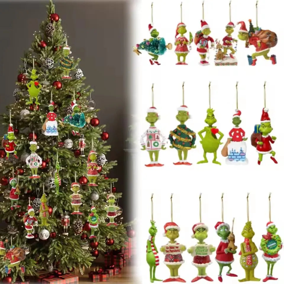 2D Acrylic Paper Christmas Tree Green Monsters