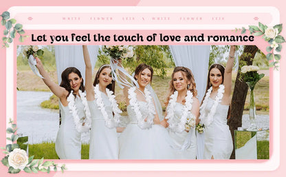 48Pcs White Flower Leis Luau Hawaiian Beach Wedding