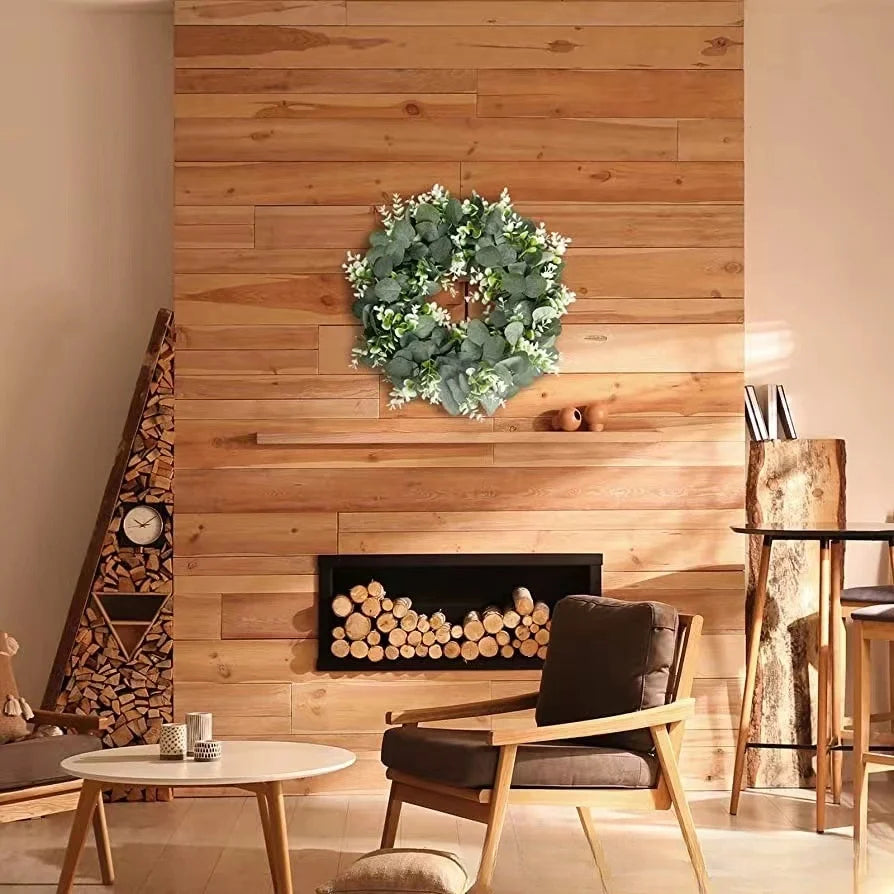 45cm Artificial Green Olive Wreath Greenery Wreath