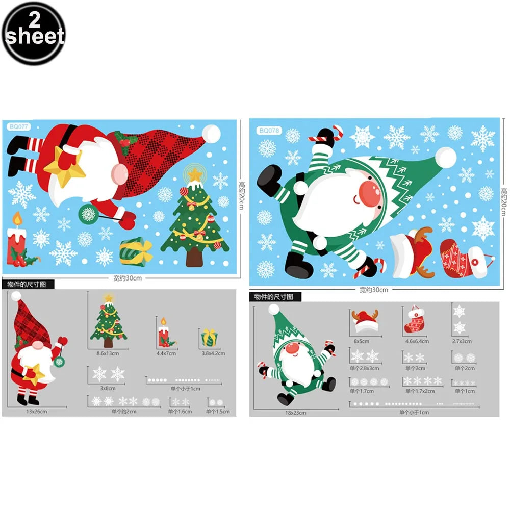Christmas Santa Claus Window Clings Stickers Xmas