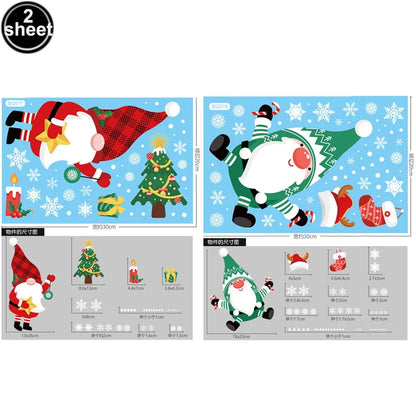 Christmas Santa Claus Window Clings Stickers Xmas