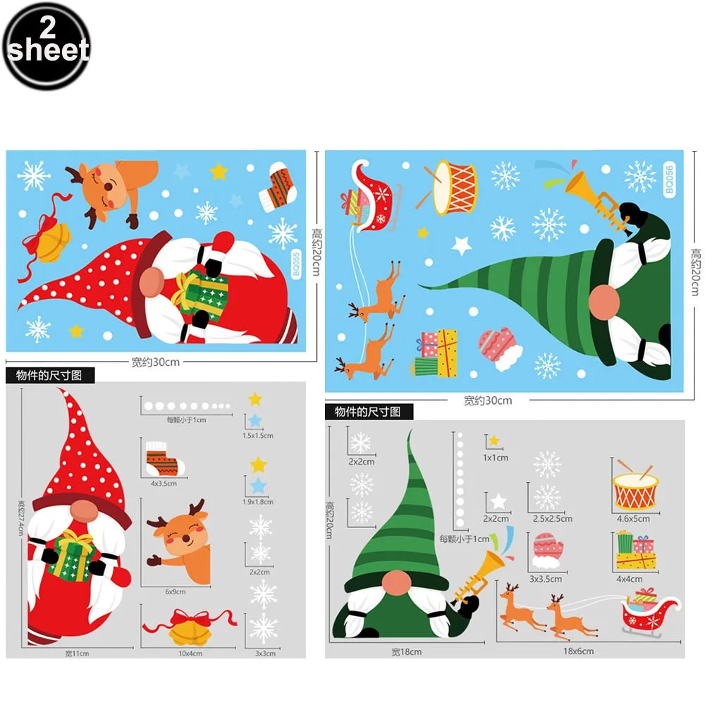 Christmas Santa Claus Window Clings Stickers Xmas