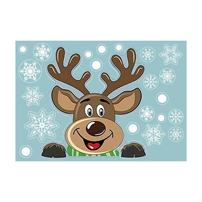 Christmas Window Glass Decal Santa Claus Snowflake