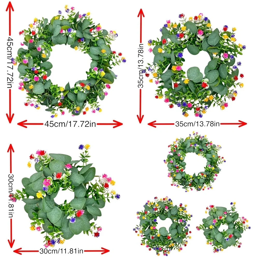 45cm Artificial Green Olive Wreath Greenery Wreath