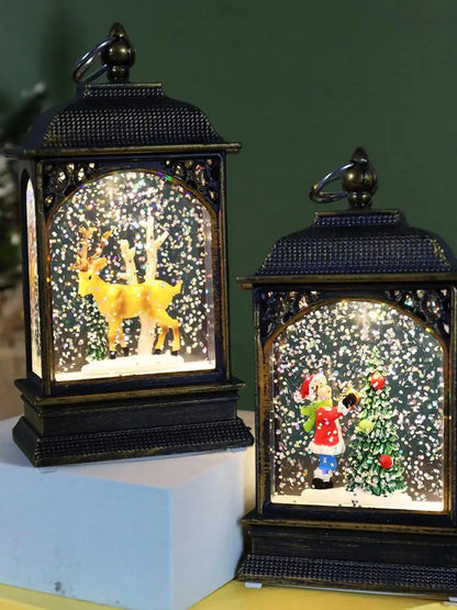Christmas Snow Globe Lantern Christmas Scene