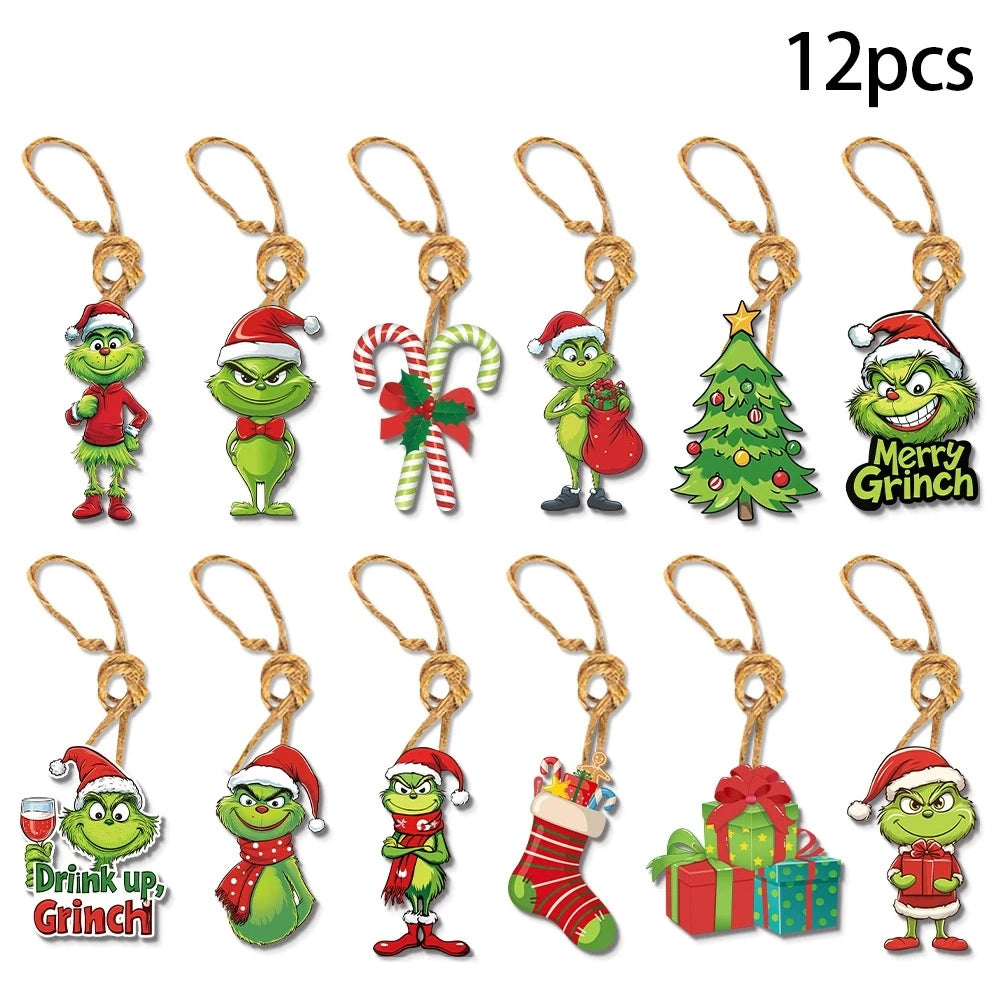 2D Acrylic Paper Christmas Tree Green Monsters
