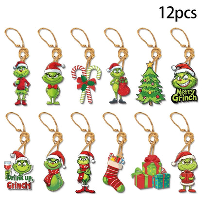 2D Acrylic Paper Christmas Tree Green Monsters