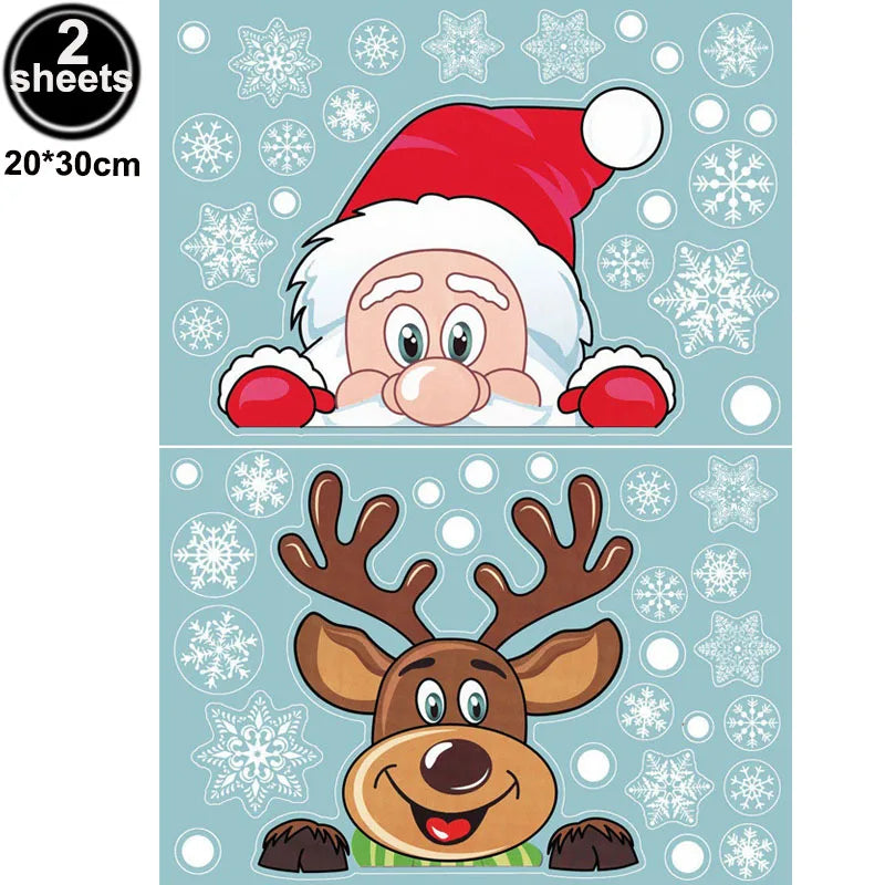 Christmas Santa Claus Window Clings Stickers Xmas