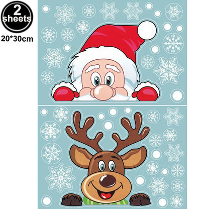 Christmas Santa Claus Window Clings Stickers Xmas