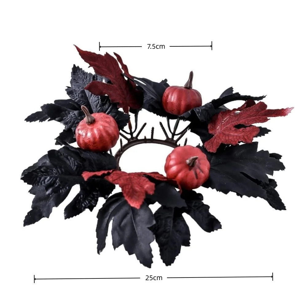 Artificial Maple Leaf Wreath Berry Pumpkin Wreath
