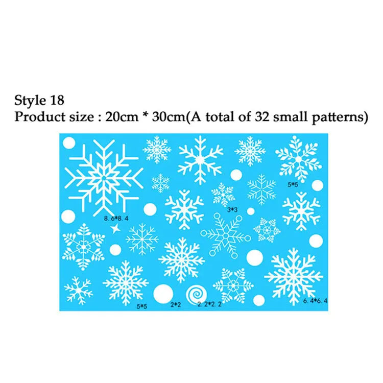 38 Pcs/Lot Snowflake Electrostatic Wall Stickers